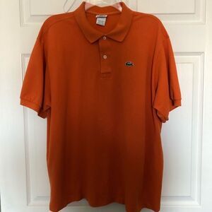 LACOSTE Men’s Dark Orange Polo Shirt Size 8